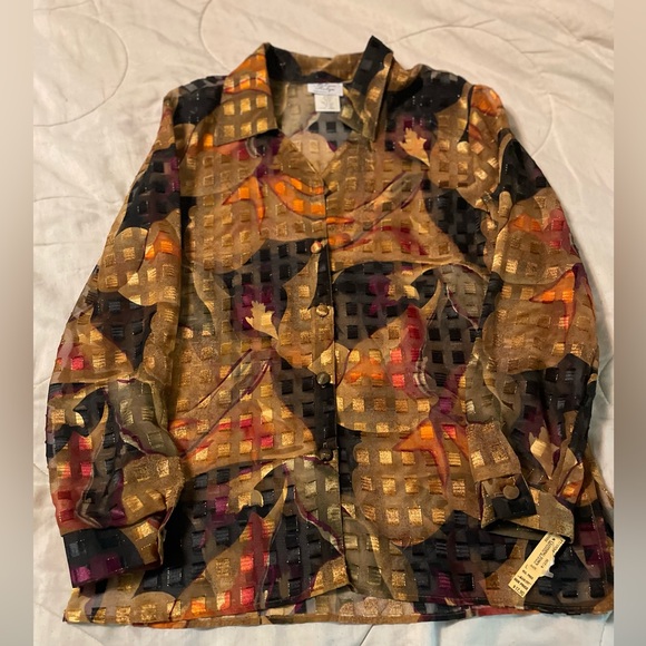 Melissa Robyn Sheer Button Down L - Picture 1 of 10